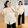 2026 Ropa de Maternidad de Calidad Primavera y Verano Nueva Camiseta de Manga Corta de Maternidad Talla Grande Top de Moda Versátil para Mamás Modernas que Salen