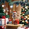 Set de Colgantes Decorativos Navideños Planos de Acrílico Populares Transfronterizos de Ciervo de Dibujos Animados 2D