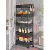Estante de Almacenamiento de Pie Detrás de la Puerta, Carrito Móvil para Sándwiches, Refrigerador, Gabinete para Espacios Estrechos, Baño, Cocina, Estante de Almacenamiento para Sala de Estar