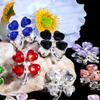 Cristal Resistente Flor de Corazón de Trébol de Cuatro Hojas Aleación Cuentas Sueltas Hecho a Mano DIY Cuentas de Agujero Recto Accesorios para Cadena de Teléfono Cadena de Bolsa