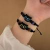 Tiktok mismo estilo nuevo estilo chino lindo dulce genial pequeño miau lindo pulsera de pareja cuerda trenzada diseño nicho pulsera de búho