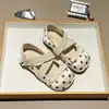 Zapatos de piel para niña 2026 nuevos lindos con suela suave de lunares zapatos de princesa tela suave resistentes al desgaste velcro zapatos para niño