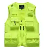 Chaleco multibolsillos con impresión personalizada, Chaleco de fotografía y pesca, Chaleco de trabajo para rescate de emergencia, Chaleco personalizado con tira reflectante