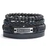 Pulseira Masculina de Couro Artesanal Retrô Europeia e Americana Dream Fashion Simples DIY Conjunto de Combinação Acessórios