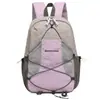 Mochila de Caminhada Fashion com Cordão Bolsa Esportiva para Exterior Nylon Leve Versátil Bolsa de Ombro Dupla Color Block Tendência Mochila Escolar