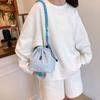 2025 Nueva Moda Coreana Viaje Exterior Bolso Bucket Casual de Hombro para Mujer Bolso Cruzado de Tela de Nailon para Viajero