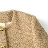 Abrigo de Estilo Igual al de Zhou Yutong Estilo Fragante Top de Tweed Elegante de Alto Nivel Francés para Socialité