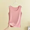 Chaleco Térmico de Polar Doble Cara Cuello Redondo Sin Costuras Estilo Otoño/Invierno Elástico Adelgazante Talla Grande Top para Mujer