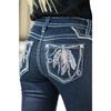 Pantalones Rectos Bordados de Cadera de Cintura Alta para Mujer Estilo Ins Europeo y Americano Jeans Ajustados de Moda para Mujer Outer Solteros Devolución Rápida