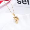 Colgante año del zodiaco oro amarillo 24k collar tridimensional celebridad de internet mismo estilo apertura regalo promocional rojo