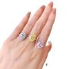 Longlong plata de ley S925 oro taladro de alto carbono Oval 9*13 Diamante Amarillo Diamante Blanco diamante rosa anillo de corte simple Europeo y Americano Raydion