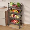Carrinho de cozinha, prateleira multi-nível para armazenamento de frutas e vegetais, prateleira móvel para temperos domésticos, organizador de armazenamento