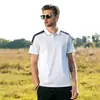 Camisas Polo Finas Slim-Fit de Verão para Jovens Homens, Camisetas de Manga Curta com Gola Reversível, Camisas Masculinas Patchwork de Meia Manga Estilo Novo 2026