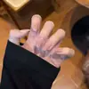 Manicure Cor Nude Totalmente Feita à Mão Estilo Curto Usável Estilo Ano Novo 2025 Alto Padrão Exquisito Primavera e Verão Cor Pura Clareadora