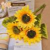 Girassol decoração flor artificial sala de estar decoração flor seca mesa de jantar flor girassol flor artificial seda flor decoração tiro adereços