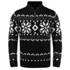 Suéter Tricotado Masculino Novo Transfronteiriço Europeu e Americano Casual Slim Fit Gola Semi Aberta Jaqueta Pulôver Tricotada Estilo Retrô Masculino