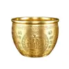 Jarra de Arroz de Latón Recolectando Riqueza Jarra de las Cien Bendiciones Cuenca de Recolección de Tesoros Totalmente de Cobre Atrayendo Riqueza y Tesoros Hogar Buena Suerte Recibiendo Bendiciones Sala de Estar Adorno para Ceremonia de Inauguración