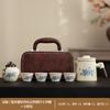 Bule de Cerâmica Retrô Estilo Chinês Peônia Azul Xícara de Chá Aberta Estilo Chinês Sala de Estar Conjunto de Chá de Alta Qualidade Logo Personalizado