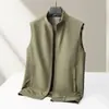 Chaleco casual para hombre transfronterizo 2026 primavera y otoño con cremallera cuello alto chaleco de negocios de lujo ligero chaqueta fina sin mangas de algodón para jóvenes
