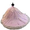 Amazon Europeo y Americano Tul de Colores 2026 Nuevo Estilo Vestido de Gala de Tul Abullonado para Examen de Artes Vocales Vestido de Novia sin Tirantes