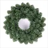Guirlanda de Natal Pointed & Flat Top Despida, Guirlanda de PVC Verde Criptografada para Decoração de Natal de Porta Janela
