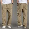 Pantalones de overol rectos holgados de talla grande con cintura elástica para hombre, primavera y otoño, moda masculina, pantalones deportivos casuales