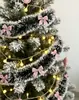 Guirlanda de Lantejoulas de Natal de 2m com Laços Opcionais, Lantejoulas Decorativas para Árvore de Natal, Decoração de Cena para Festas e Feriados