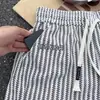 Shorts de Punto Rayados en Blanco y Negro de Moda, Shorts Deportivos Casuales de Verano