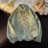 Camisa de Veludo de Manga Comprida, Estilo Coreano Solta Tendência Casual Jovem, Jaqueta Fresca de Outono Estilo Hong Kong Masculina