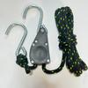 1/4 cordón ajustable para lámpara, cuerda de elevación, cuerda de viento para toldo de tienda de campaña, tensor de cuerda fija, polea metálica, gancho en S