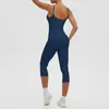 En stock Pantalones Deportivos de Pierna Recta de Largo Medio con Sensación Nude Europea y Americana Sin Líneas Visibles Conjunto de Yoga