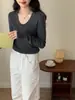 Ropa Zhengqite/Capa Base de Lana Merino para Mujer Ajuste Delgado Cuello Redondo Suéter de Lana Tejido para Otoño e Invierno