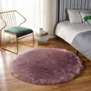 Alfombra de Felpa Redonda de Lana para Ventana Abuhardillada, Alfombrilla Rosa para Piso, Fabricante Transfronterizo Amazon, para Dormitorio, Sala de Estar, Mesita de Noche