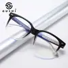 Gafas Antiluz Azul Sin Receta para Mujer, Estilo Retro con Tachuelas de Arroz, Patillas de Ácido Propiónico CP, Montura Negra, Versátiles para un Look Natural, Mismo Estilo que Influencers Masculinos Populares