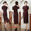 Cheongsam de Tamanho Grande para Mulheres de Meia-Idade e Idosas Estilo Étnico Retrô da Velha Xangai Novo Estilo Primavera Verão 2023 Cheongsam para Banquete de Casamento Feliz Dia das Mães