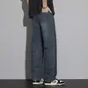 Jeans para hombre 2026 verano nuevo estilo lavado vintage holgados rectos pantalones de marca de moda versátiles casuales pantalones largos
