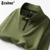 Camiseta de Algodón de Alta Gama para Hombre Sudadera Bordada con Cuello Mao y Media Cremallera Manga Larga Casual para Abrigo Deportivo para Hombre en Primavera y Otoño