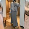 Saia Rabo de Peixe Estilo Preguiçoso para Mulheres Primavera & Outono Nova Saia Elegante Slim Drapeada de Cintura Alta Linha A Comprimento Médio Saia Justa ao Quadril