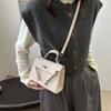 2024 Nuevo Bolso Cuadrado Pequeño Moda Femenina Texturizado Portátil Bolso Kelly Hombro Cruzado Bolso Popular para Viajeros de Este Año