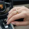 Regalo de Graduación Gypsophila Estilo Ins Joyería Inspirada en Chanel Chapado Electrolítico de Plata 925 Oro de 18 Quilates Color D Moissanita Anillo para Mujer Joyería
