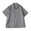 Yidao Vintage 2026 Verano Nuevo Camisa de Manga Corta con Cuello Cubano de Espiga para Hombre Camisa Casual Relajada