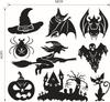 Pegatinas de vinilo para pared de Halloween, diseño de murciélago de bruja, para sala de estar y dormitorio, venta al por mayor, KST-77