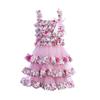 Falda de Verano de Comercio Exterior Europeo y Americano para Niñas Falda de Princesa Falda de Gasa para Niña Vestido de Encaje para Niños Falda Tutú de Encaje con Tirantes