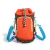 Bolso cruzado deportivo de dos tonos con cordón, bolso portátil para teléfono para exteriores estilo dopamina, hecho de nailon, unisex