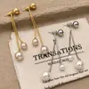 Nuevos Pendientes de Borla con Colgante de Perla Brillante Color Champaña Moda de Nicho Diseño de Alta Gama Dulces y Sencillos