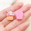 Set Mixto de 20 Colgantes Creativos de Color Naranja Divertidos Realistas de Resina de Comida Fruta Corazón Abeja Accesorios para Joyería DIY