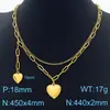 Moderna y Sencilla Cadena para Clavícula con Colgante de Corazón Apilado de Doble Capa de Acero Inoxidable Estrella de Seis Puntas Collar de Alta Gama para Mujeres