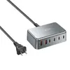 Cargador de Escritorio Nuevo de 120W 4C2A Cargador de Nitruro de Galio Pd 120W Popular Transfronterizo Adaptador de Escritorio de 6 Puertos