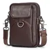 Bolsa de Teléfono Móvil de Cuero Genuino, Riñonera, Bolso de Hombro de Piel de Vaca para Hombres y Mujeres, Bolso de Cinturón para Hombre, Bolsa de Cinturón para Teléfono Móvil