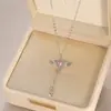 Popular no Japão e na Coreia, colar de pérolas feminino com toque de alta qualidade, corrente para clavícula tom de prata, design de nicho, gargantilha longa em corrente para suéter de luxo leve